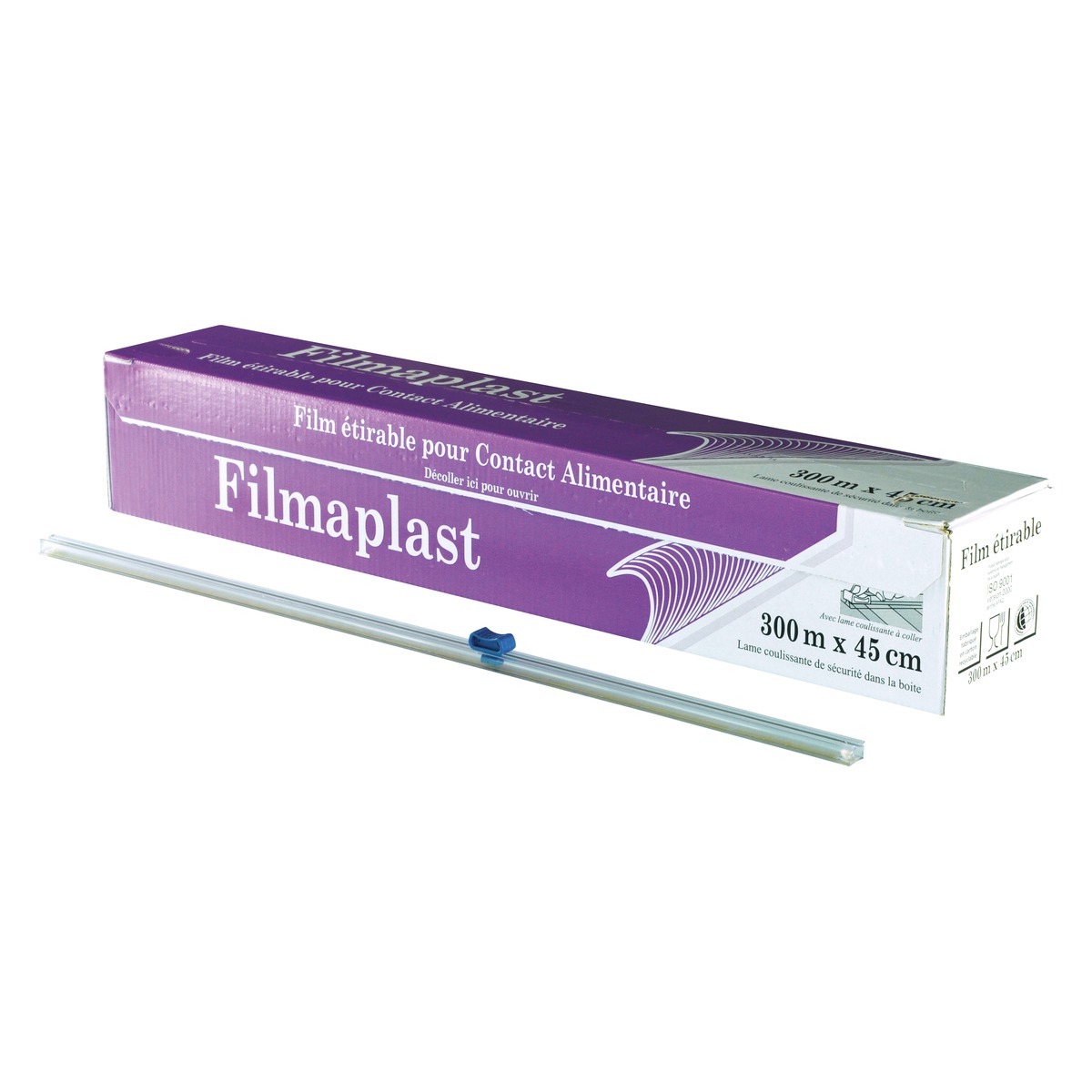 Film etirable Z300 x 0,45 - FILM Z45 Film alimentaire boîte distributrice 300m x 0.45 avec zip - 6 pièces