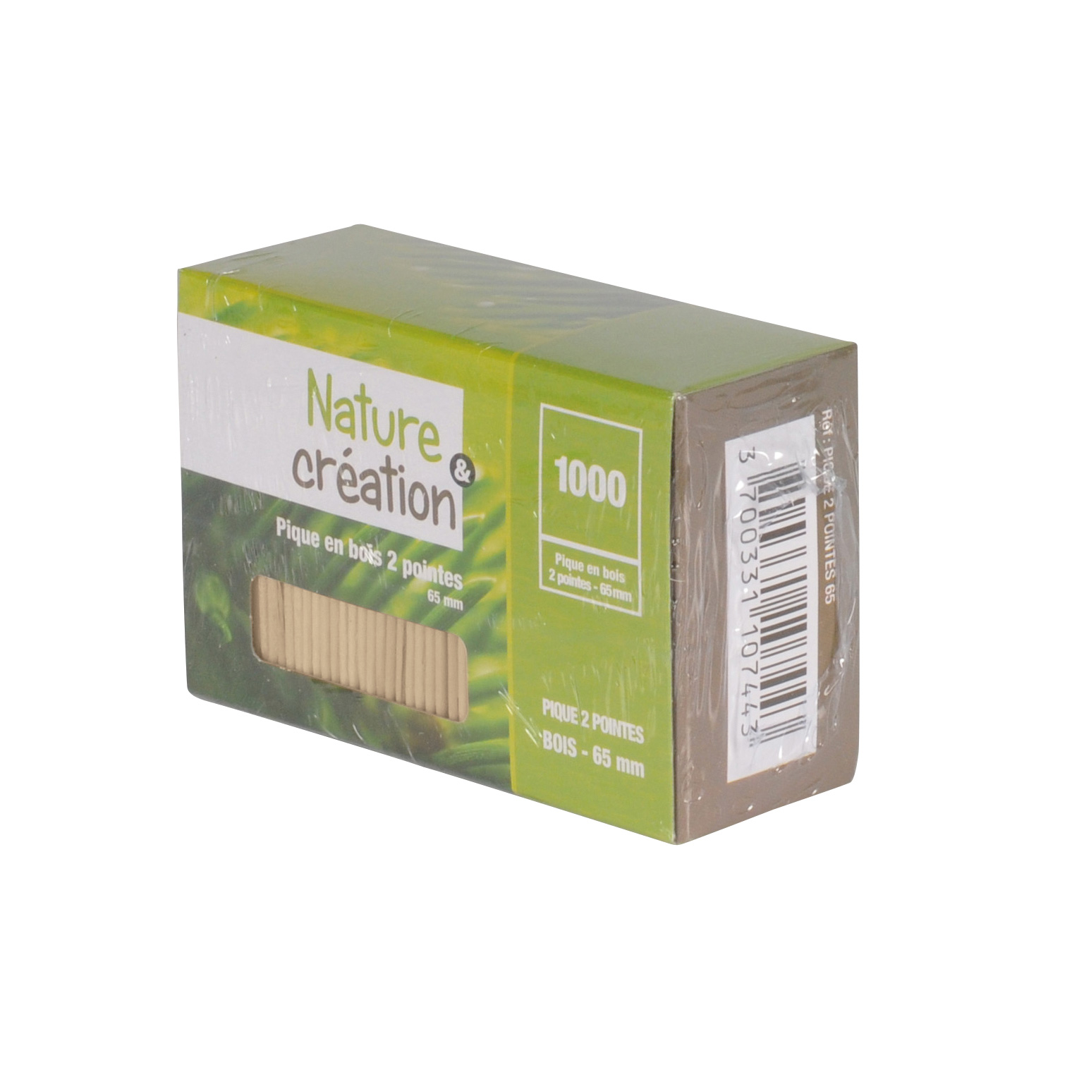 PIQUE-2-POINTES-65 Pique en bois 65 mm 2 pointes (carton 50x1000)
