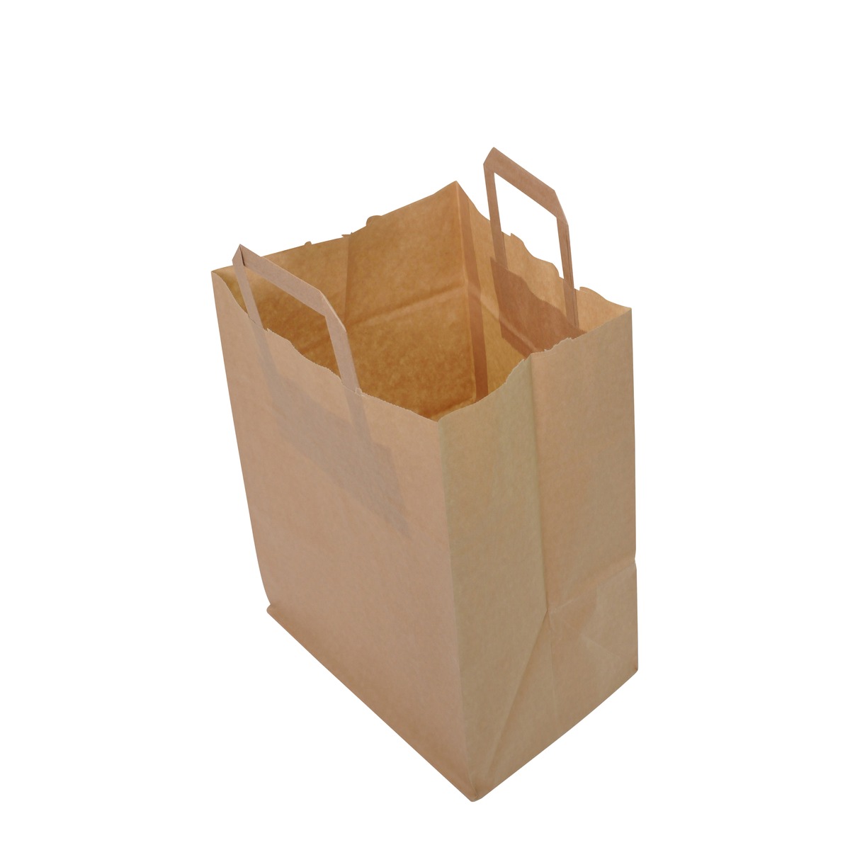 Sac cabas kraft brun 26x17x25 - KB Sac cabas kraft brun 26x17x25 cm poignée plate - 750 pièces